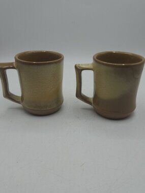 Set of 2 Plainsman, Gold by Frankoma Pottery, Earthenware Mugs
